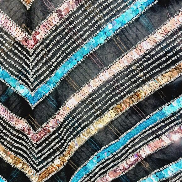 Blouse Top Size ? Glam Luxe Y2K Revival Alt Girl Maximal Ornate Mob Wife Shiny - Picture 4 of 11